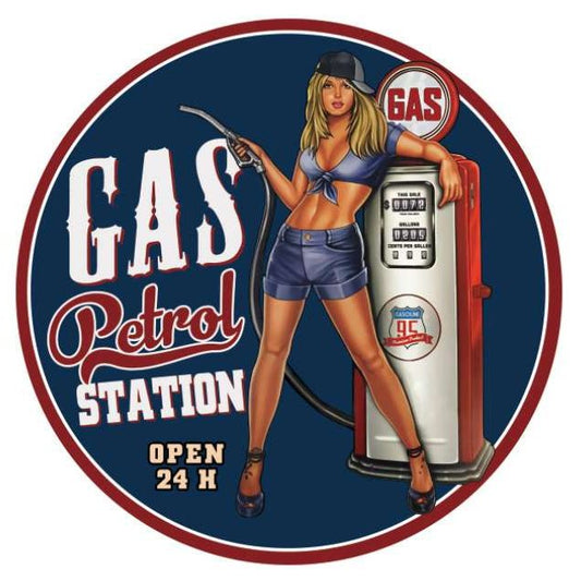 Wall Art - Metal Petrol Station 40cm - MarshallsHealthShop
