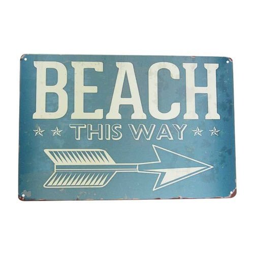 Wall Art Tin Beach This Way# - 1st Stop Marshall's Health Shop, Gift Shop! - Heath and Natural Therapy New Brighton Christchurch - Naturopath#