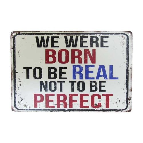 Wall Art Tin Born Real# - 1st Stop Marshall's Health Shop, Gift Shop! - Heath and Natural Therapy New Brighton Christchurch - Naturopath#