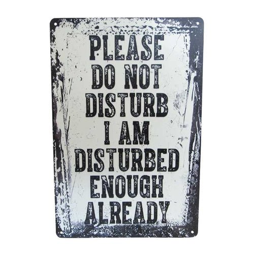 Wall Art Tin Disturbed Enough# - 1st Stop Marshall's Health Shop, Gift Shop! - Heath and Natural Therapy New Brighton Christchurch - Naturopath#