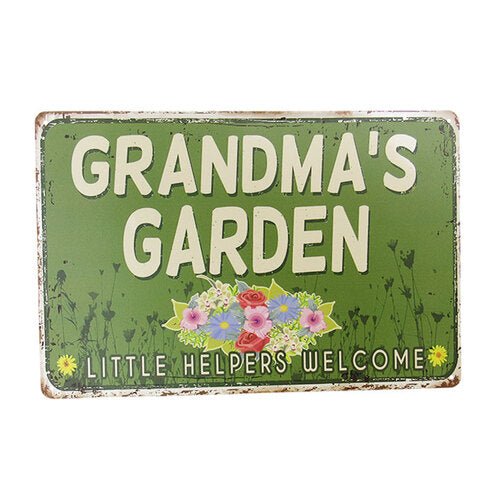 Wall Art Tin Grandma Garden# - 1st Stop Marshall's Health Shop, Gift Shop! - Heath and Natural Therapy New Brighton Christchurch - Naturopath#