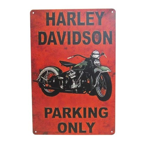 Wall Art Tin Harley Parking# - 1st Stop Marshall's Health Shop, Gift Shop! - Heath and Natural Therapy New Brighton Christchurch - Naturopath#