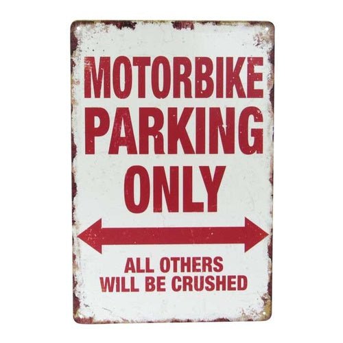 Wall Art Tin Motorbike Parking# - 1st Stop Marshall's Health Shop, Gift Shop! - Heath and Natural Therapy New Brighton Christchurch - Naturopath#