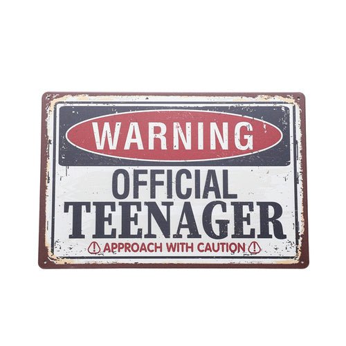 Wall Art Tin Teenager Warning Official# - 1st Stop Marshall's Health Shop, Gift Shop! - Heath and Natural Therapy New Brighton Christchurch - Naturopath#