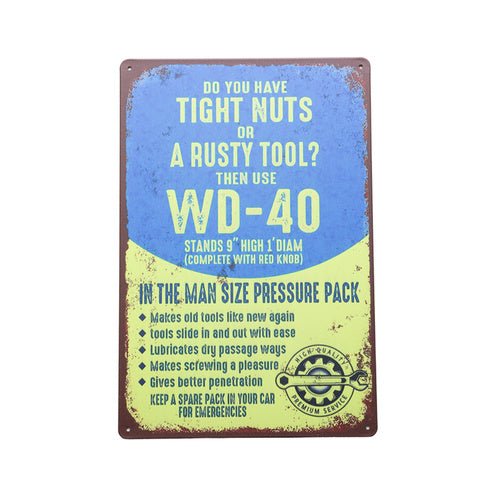Wall Art Tin WD-40 Tools and Nuts# - 1st Stop Marshall's Health Shop, Gift Shop! - Heath and Natural Therapy New Brighton Christchurch - Naturopath#