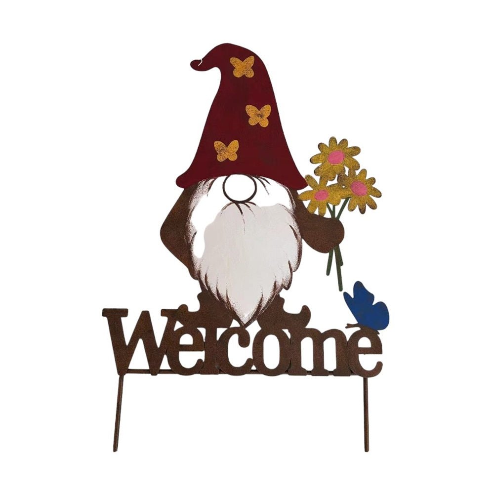 Welcome Garden Gnome Metal Sign - MarshallsHealthShop