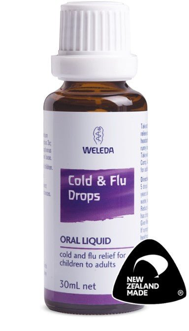 Weleda Cold and Flu Drops 30ml - 1st Stop Marshall's Health Shop, Gift Shop! - Heath and Natural Therapy New Brighton Christchurch - Naturopath
