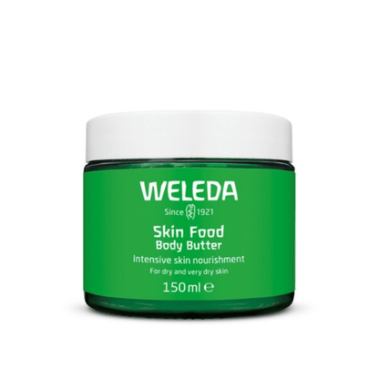 Weleda Skin Food Body Butter 150ml 1st Stop, Marshall's Health Shop!  For dry and very dry skin  For when a moment of self-care is needed, this delicate creamy whipped butter melts onto skin leaving it glowy and touchable. Pamper your skin all over with luscious, intense moisture.