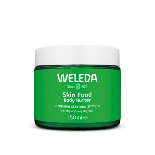 Weleda Skin Food Body Butter 150ml 1st Stop, Marshall's Health Shop!  For dry and very dry skin  For when a moment of self-care is needed, this delicate creamy whipped butter melts onto skin leaving it glowy and touchable. Pamper your skin all over with luscious, intense moisture.