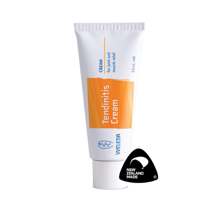 Weleda Tendinitis Cream 36ml 1st Stop, Marshall's Health Shop!  Herbal cream offering relief of tendinitis, pulled muscles, sprains and strains.  Natural herbal product containing Arnica for the for the relief of tendinitis, pulled muscles, sprains and strains. Helps ease pain from RSI (OOS), twisted ankles and strained backs. Also offers relief from bruises, especially to bony areas, eg. blow to the shin; broken bones after removal of the cast.