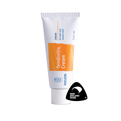 Weleda Tendinitis Cream 36ml 1st Stop, Marshall's Health Shop!  Herbal cream offering relief of tendinitis, pulled muscles, sprains and strains.  Natural herbal product containing Arnica for the for the relief of tendinitis, pulled muscles, sprains and strains. Helps ease pain from RSI (OOS), twisted ankles and strained backs. Also offers relief from bruises, especially to bony areas, eg. blow to the shin; broken bones after removal of the cast.