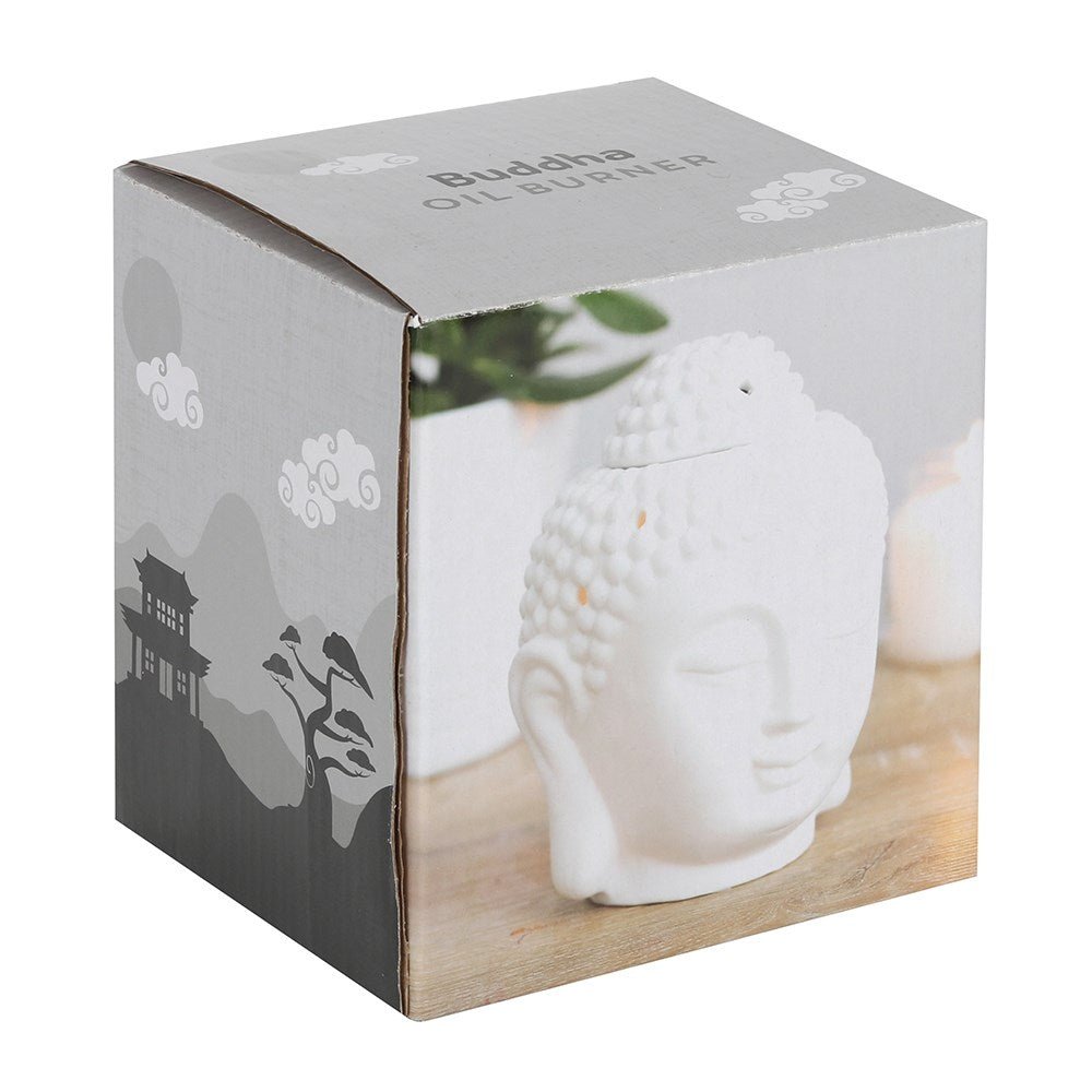White Buddha Head Oil Burner - MarshallsHealthShop