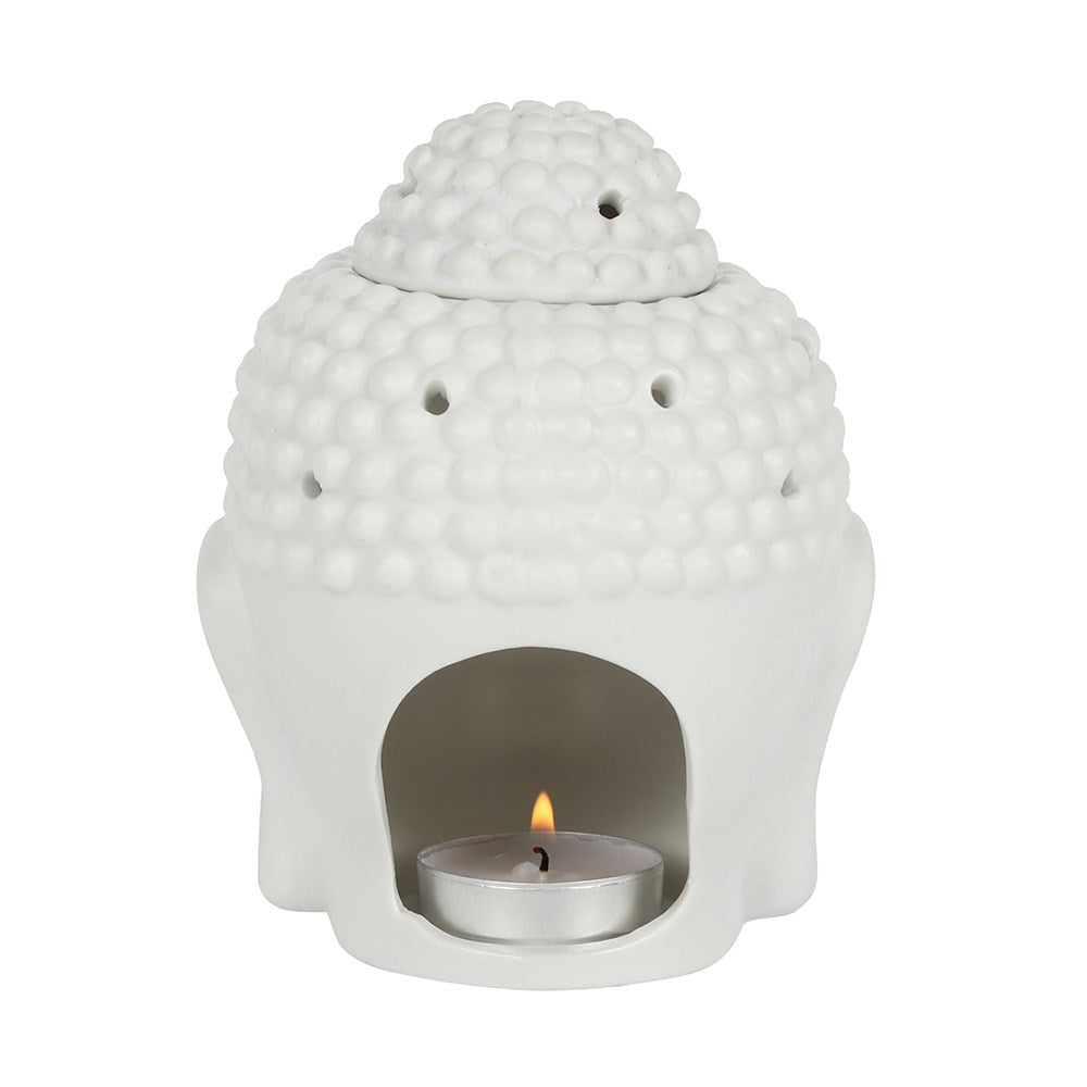 White Buddha Head Oil Burner - MarshallsHealthShop