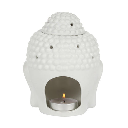 White Buddha Head Oil Burner - MarshallsHealthShop