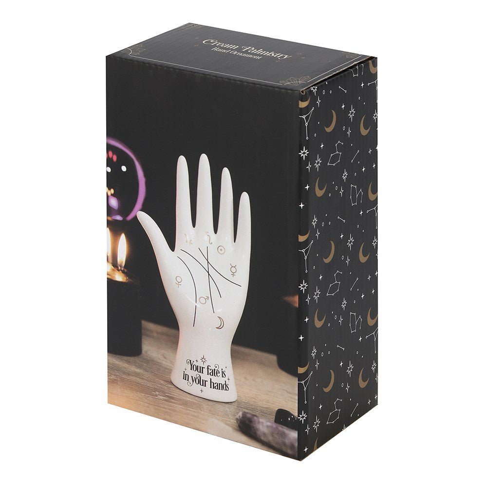 White Ceramic Palmistry Hand Ornament - MarshallsHealthShop