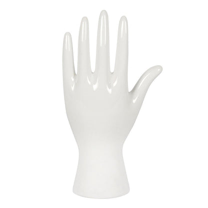 White Ceramic Palmistry Hand Ornament - MarshallsHealthShop