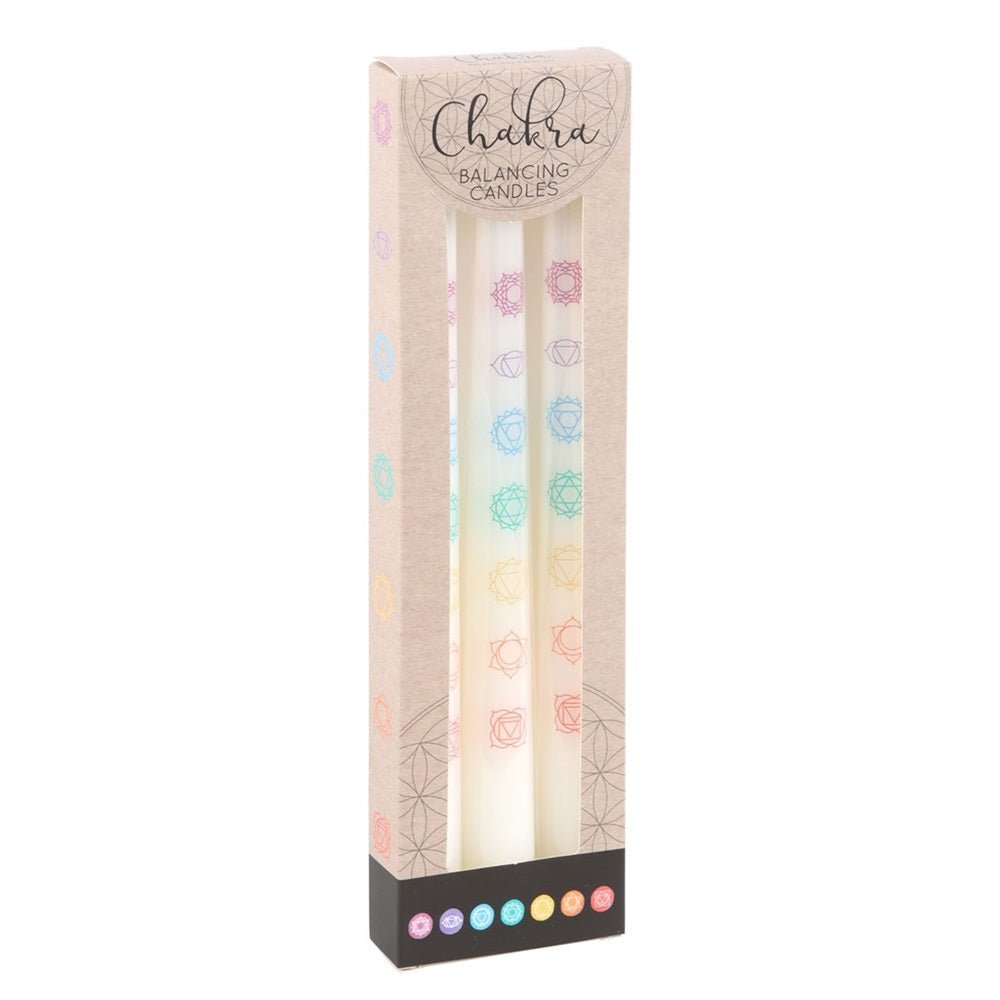 White Chakra Dinner Candles (3) - MarshallsHealthShop