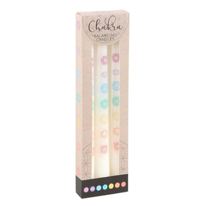 White Chakra Dinner Candles (3) - MarshallsHealthShop