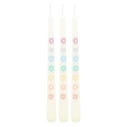 White Chakra Dinner Candles (3) - MarshallsHealthShop