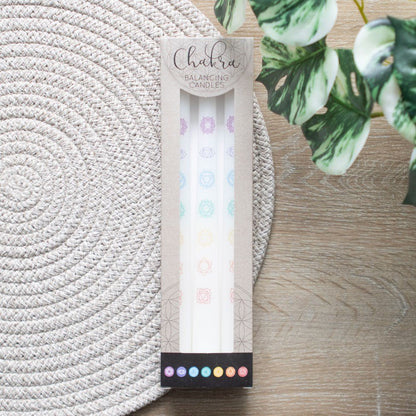 White Chakra Dinner Candles (3) - MarshallsHealthShop
