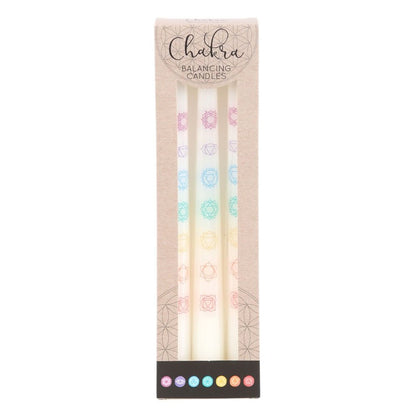 White Chakra Dinner Candles (3) - MarshallsHealthShop