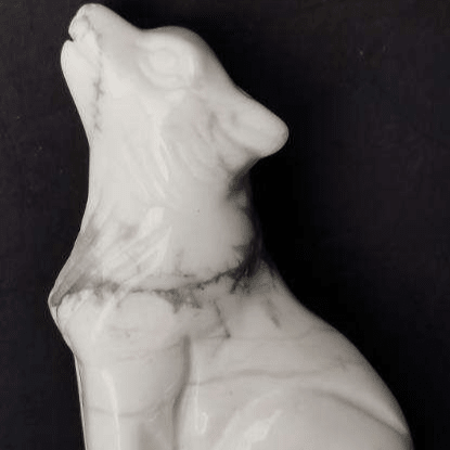 White Howlite Wolf - MarshallsHealthShop