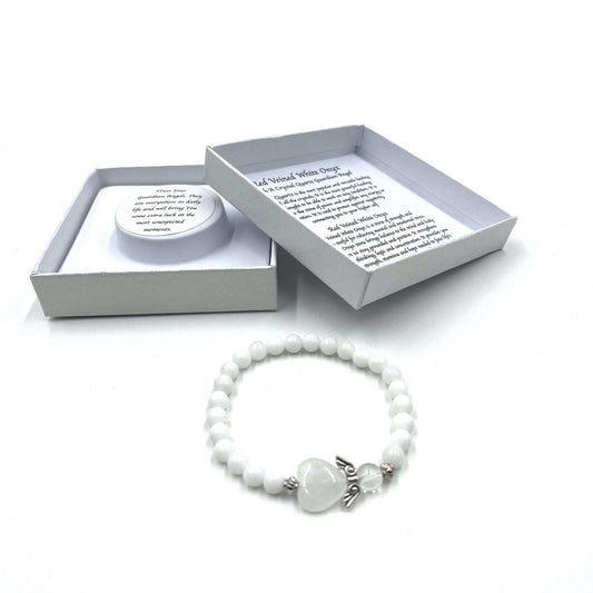 White Jade Crystal Heart Guardian Angel Bracelet - MarshallsHealthShop