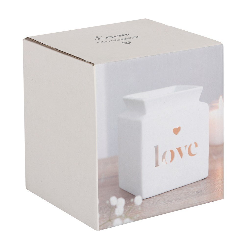 White Love Cut Out Oil Burner - MarshallsHealthShop