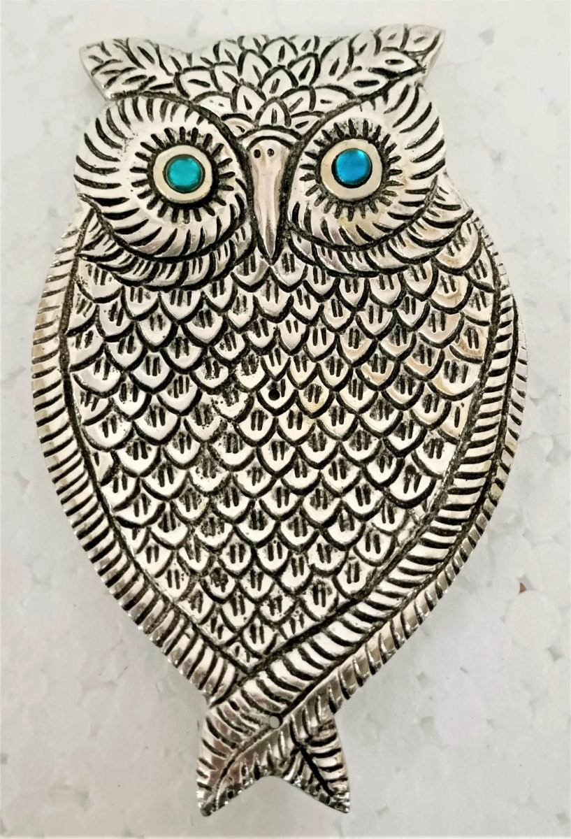 White Metal OWL Incense Holder - MarshallsHealthShop