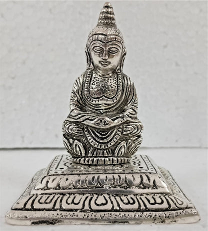 White Metal Square Buddha Incense Holder - MarshallsHealthShop