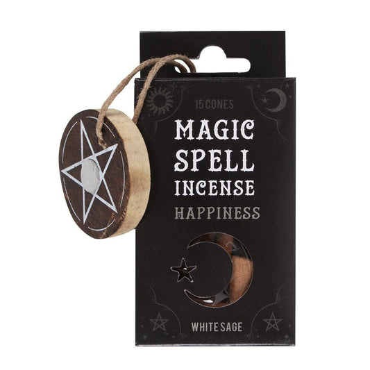 White Sage 'Happiness' Spell Incense Cones - MarshallsHealthShop