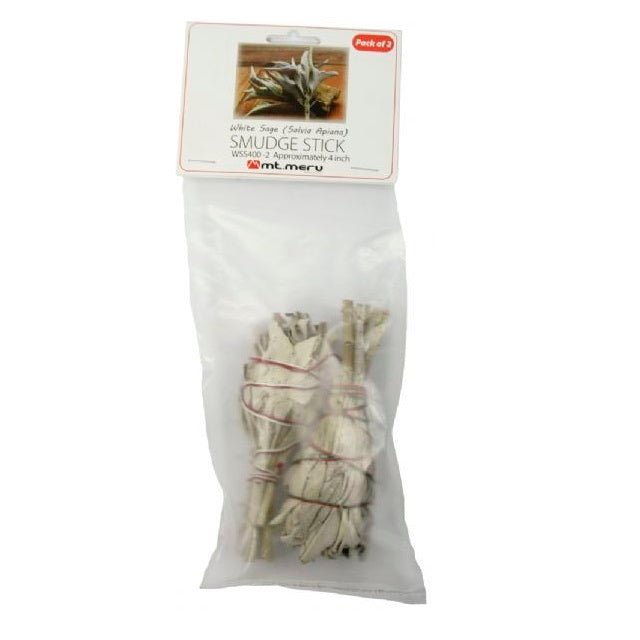White Sage Smudge Stick 4inch 2pack - MarshallsHealthShop