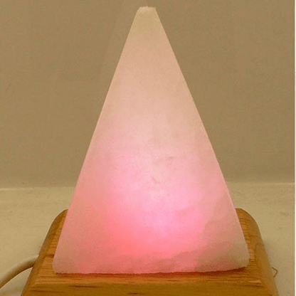 White Salt Lamp Pyramid Shape USB Mood Change (57) - 1st Stop Marshall's Health Shop, Gift Shop! - Heath and Natural Therapy New Brighton Christchurch - Naturopath