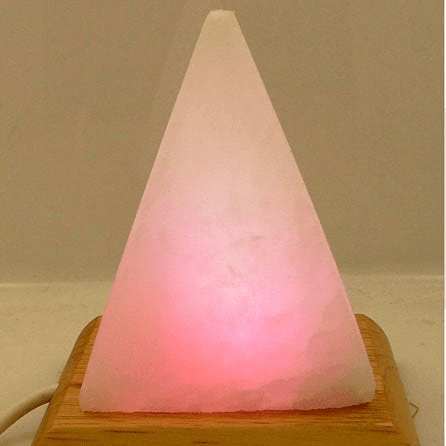 White Salt Lamp Pyramid Shape USB Mood Change (57) - 1st Stop Marshall's Health Shop, Gift Shop! - Heath and Natural Therapy New Brighton Christchurch - Naturopath