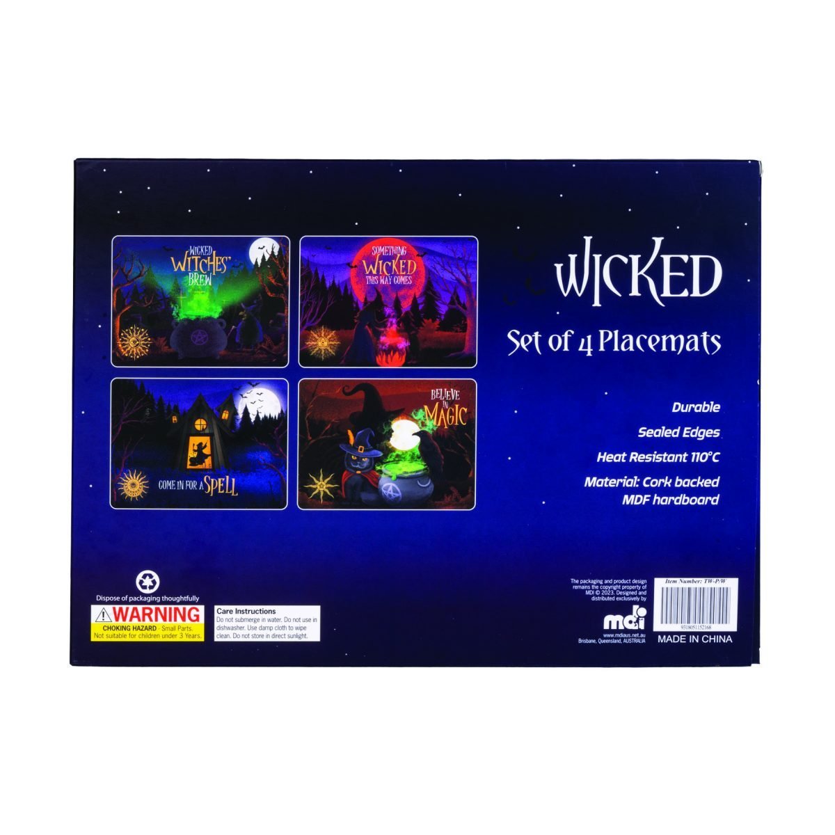 Wicked Placemats Set - MarshallsHealthShop