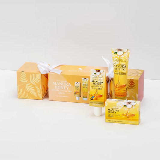 Wild Ferns Manuka Honey Golden Touch Trio Gift Set Cracker - MarshallsHealthShop