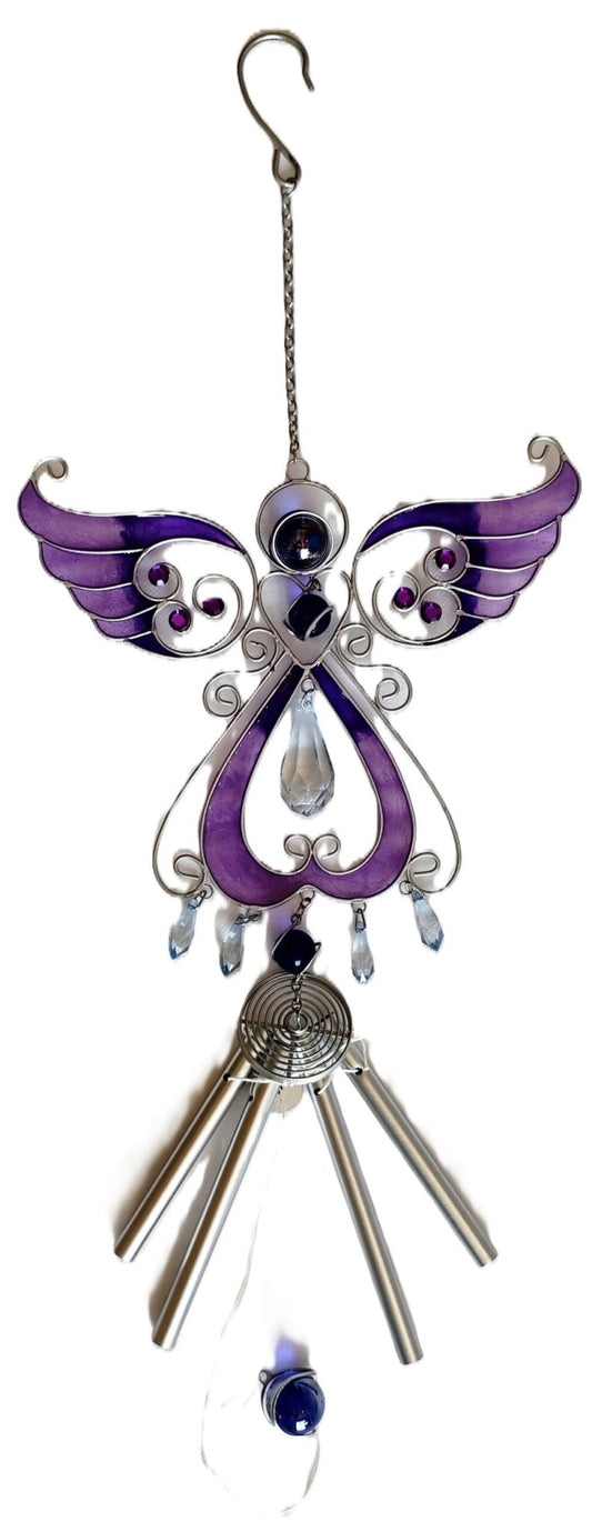 Windchime Suncatcher Purple Angel - MarshallsHealthShop
