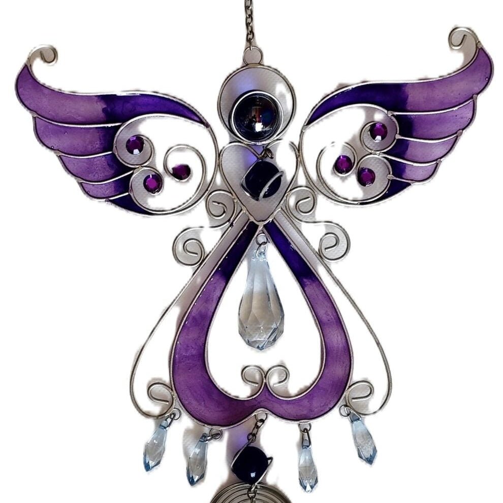Windchime Suncatcher Purple Angel - MarshallsHealthShop