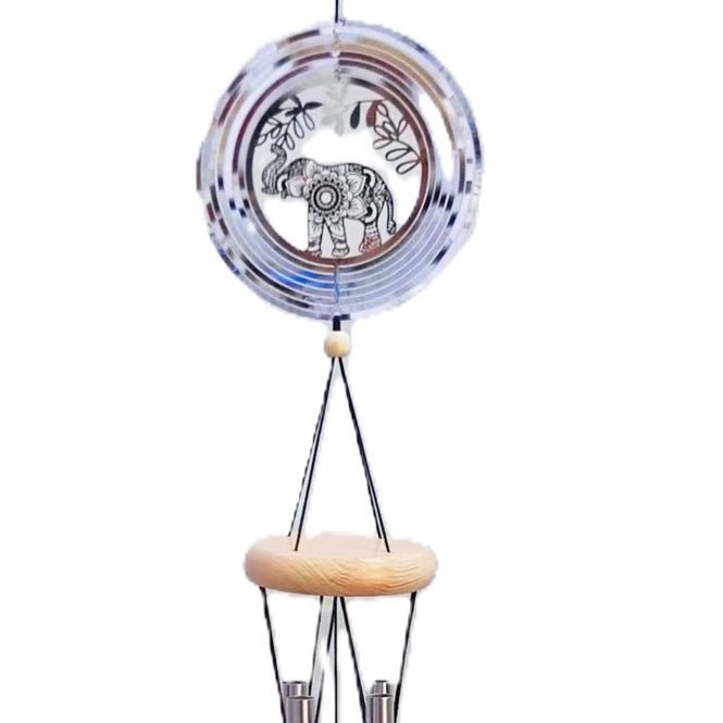 Windspinner Windchime Lucky Elephant Blue - MarshallsHealthShop