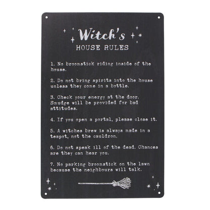 Witch's House Rules Metal Sign - MarshallsHealthShop