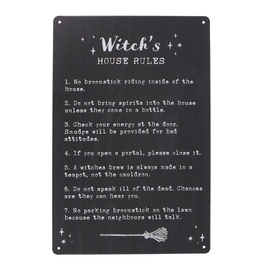 Witch's House Rules Metal Sign - MarshallsHealthShop