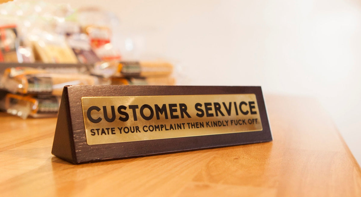 Wooden Desk Sign Customer Service - 1st Stop Marshall's Health Shop, Gift Shop! - Heath and Natural Therapy New Brighton Christchurch - Naturopath