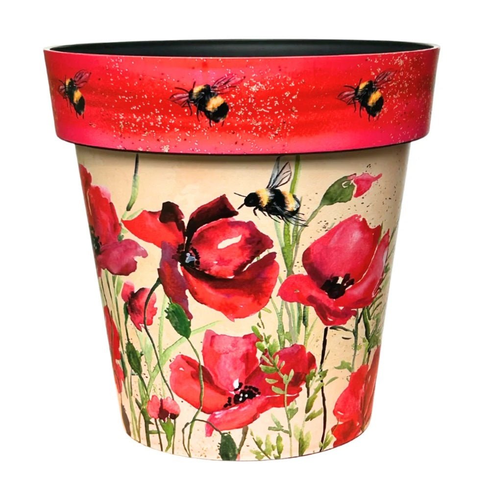 Zest Poppies & Bees Garden Pots - 1st Stop Marshall's Health Shop, Gift Shop! - Heath and Natural Therapy New Brighton Christchurch - Naturopath