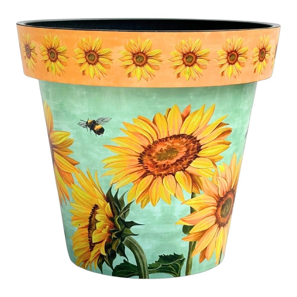 Zest Watercolour Sunflower Garden Pots - 1st Stop Marshall's Health Shop, Gift Shop! - Heath and Natural Therapy New Brighton Christchurch - Naturopath
