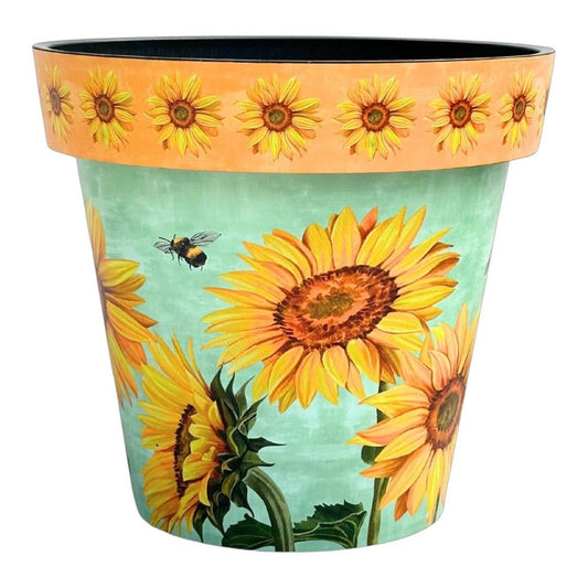 Zest Watercolour Sunflower Garden Pots - 1st Stop Marshall's Health Shop, Gift Shop! - Heath and Natural Therapy New Brighton Christchurch - Naturopath