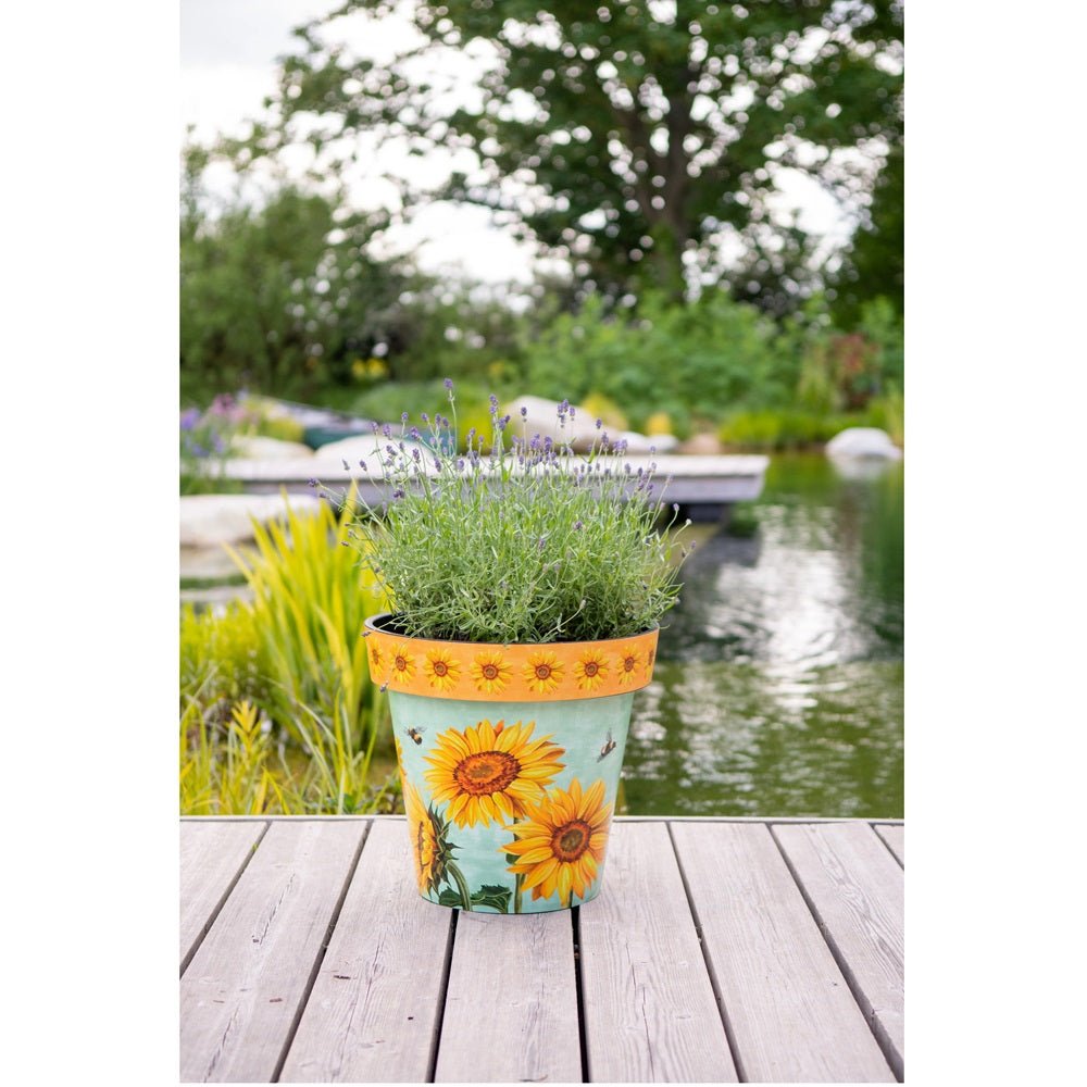 Zest Watercolour Sunflower Garden Pots - 1st Stop Marshall's Health Shop, Gift Shop! - Heath and Natural Therapy New Brighton Christchurch - Naturopath