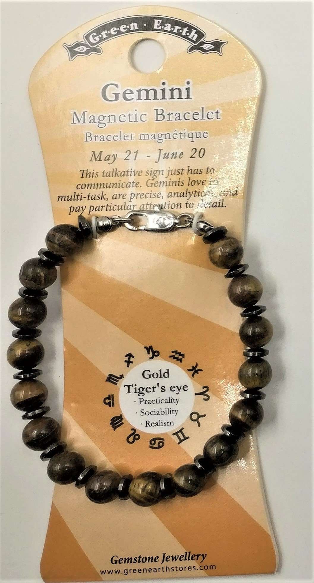 Zodiac Bracelet Gemini Tigers Eye - 1st Stop Marshall's Health Shop, Gift Shop! - Heath and Natural Therapy New Brighton Christchurch - Naturopath