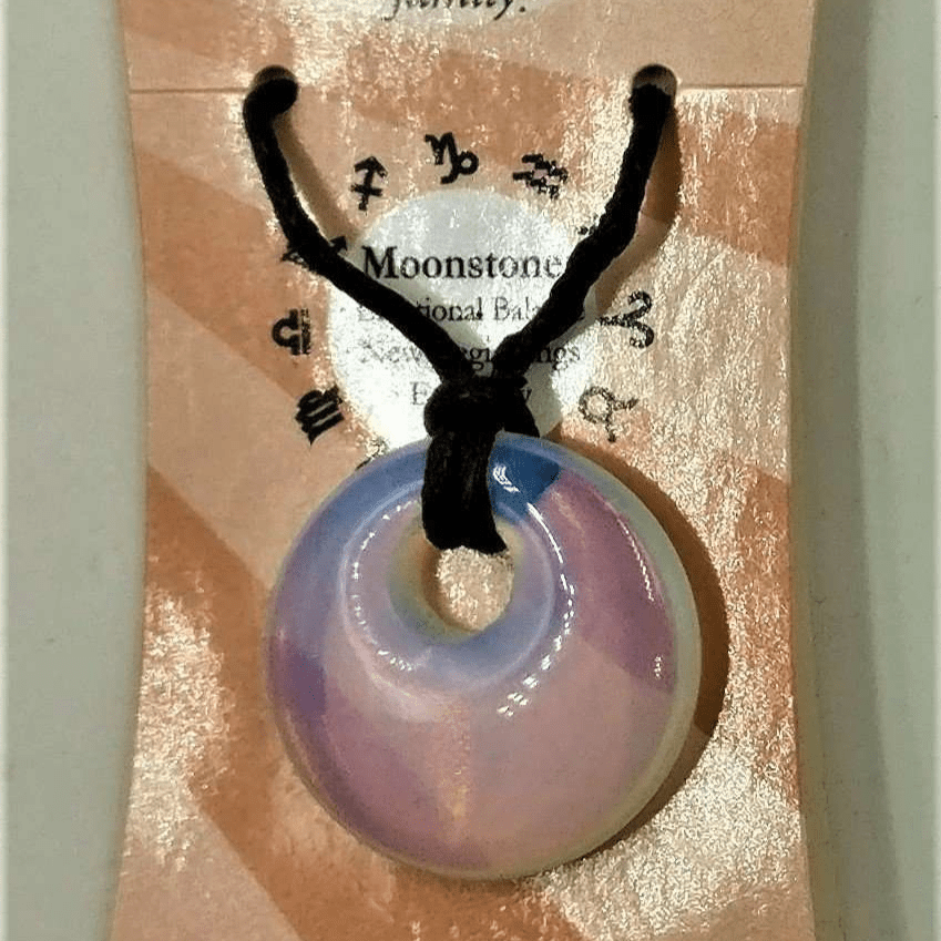 Zodiac Donut Pendant Cancer Moonstone - MarshallsHealthShop