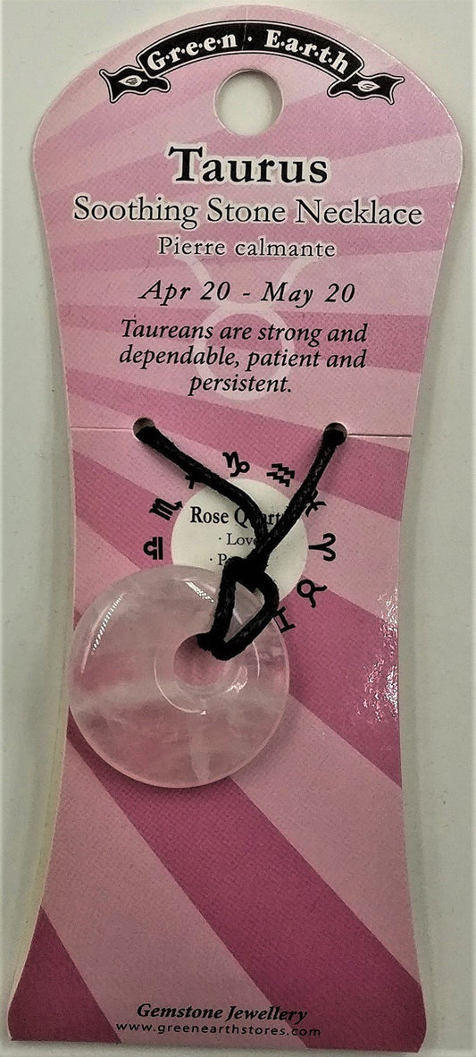 Zodiac Donut Pendant Taurus Rose Quartz - MarshallsHealthShop
