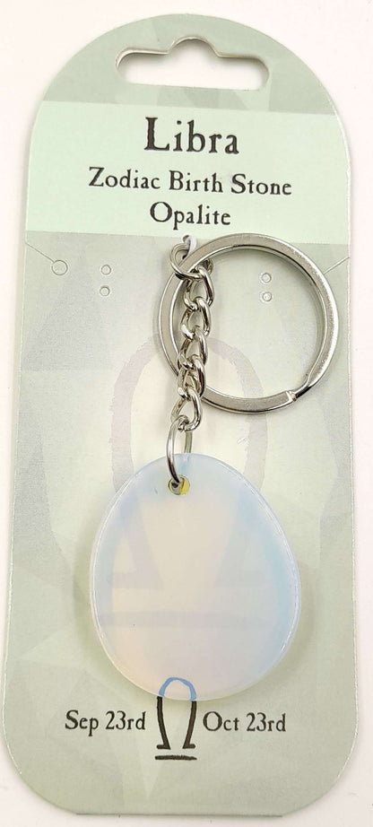 Zodiac Keyring - Libra - Opalite - MarshallsHealthShop